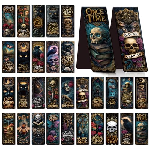 Dark Romance Magnetic Bookmark Gifts - Wxiben 30 Pcs Dark Fantasy Magnet Book Markers for Reading Gothic Tarot Cards Bookmarks Magnetic Page Clips Gifts for Book Lovers Women Men Students Teacher - style: Dark Romance