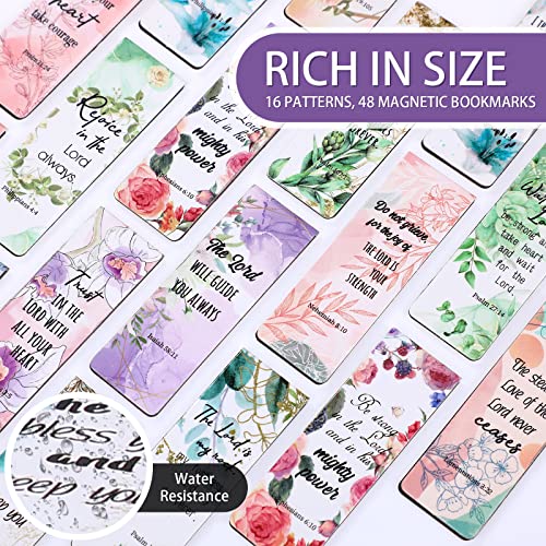 Zonon 48 Pcs Bible Verse Magnetic Christian Bookmarks for Women School - style: Stylish Style
