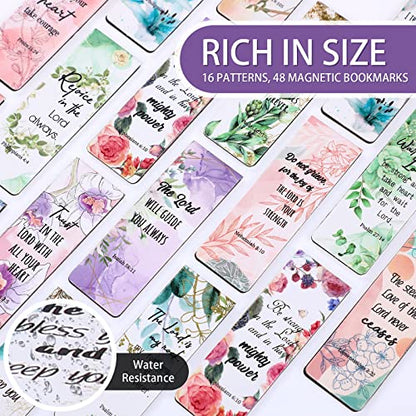 Zonon 48 Pcs Bible Verse Magnetic Christian Bookmarks for Women School - style: Stylish Style