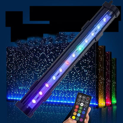 Submersible Aquarium Light,LED Aquarium Air Bubble Light,RGB Color Changing Brightness Adjustable Timing Waterproof Remote Control Fish Tank Light Bar,Aquarium Light Bubbler Wall,38.5inch - size: for 39.4- 47.2in Fish Tank