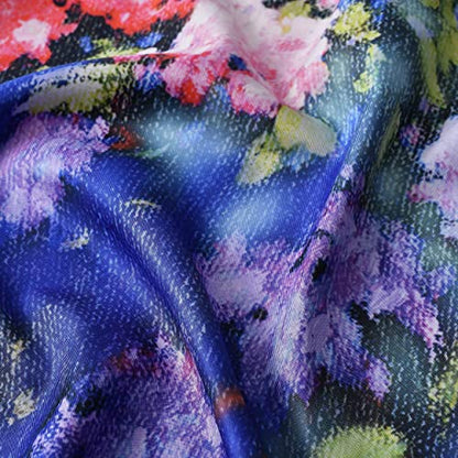 100% Mulberry Silk Scarf-Printed or Solid Color 35” Square Large Silk Hair Head Wrap Scarf With Gift Box Package - color: Angel Among the Flowers