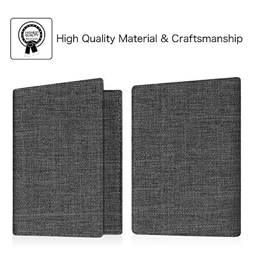 FINTIE Passport Holder, Slim Travel Wallet RFID Blocking Card Case Cover - color: Denim Charcoal
