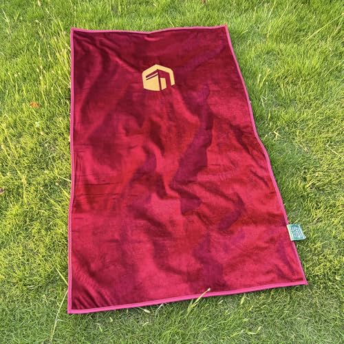 Muslim Travel Prayer Rug, German Velvet Hand-Embroidered Kaaba Mosque, Portable Foldable Islamic Prayer Mat for Travel (Red) - color: Red