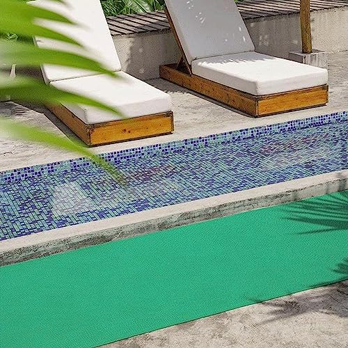 WLWLEO Drainage Non Slip Flooring Mats Swimming Pool Bathroom Anti-Fatigue Rubber Matts 3x20 Ft Heavy Duty Commercial Anti Slip Floor Mats for Garage Restaurant Sauna SPA,Green,0.9×6M - color: Green, size: 0"L x 0"W x 0"Th