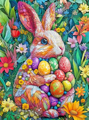 Cross & Glory | 1000 Piece Puzzle for Adults | The Easter Garden Bunny - color: The Easter Garden Bunny