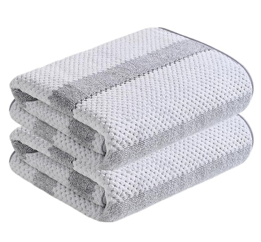 2-Pack Microfiber Bath Towels (27x54 Inches) - Ultra Soft & Quick Dry, 3X Absorbency, Lightweight for Gym, Yoga, Travel & Spa - Perfect for Home, Fitness & Post-Workout - color: Grey, size: 27*54 Inches