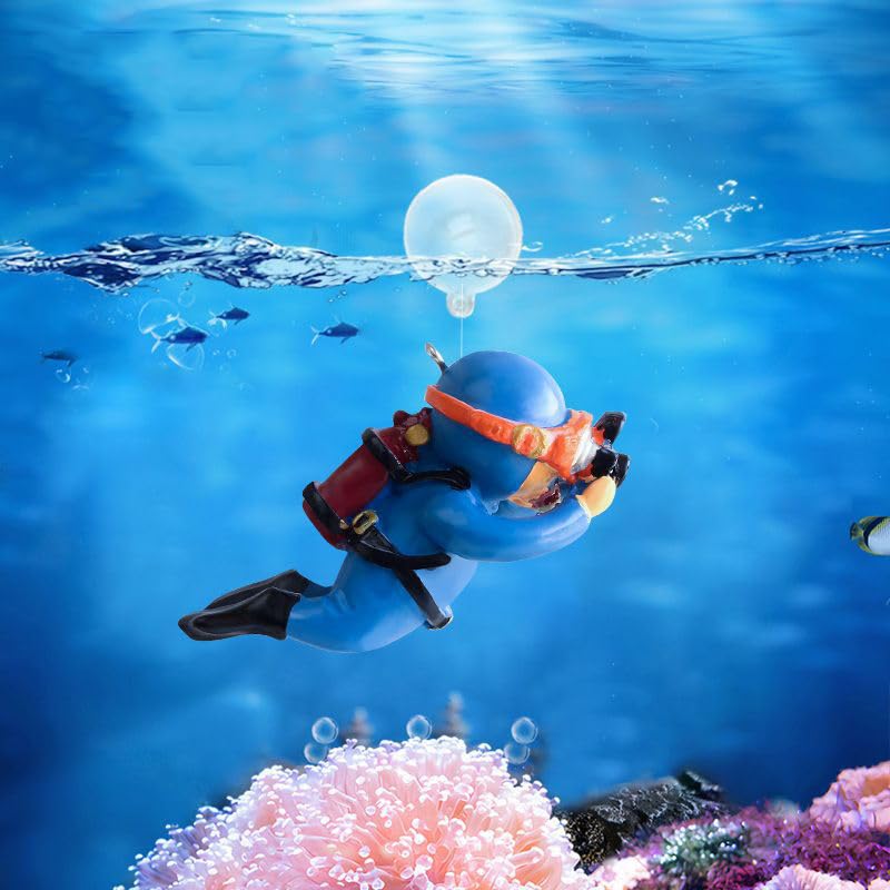 2 Pack Floating Fish Tank Decorations, Aquarium Decorations, Floating Device Fish Tank Accessories, Suitable for All Kinds of Fish Tanks(Blue& Pink)