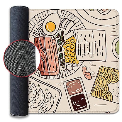 Japanese Ramen Sushi Food Desktop Mouse Pad Desk Pad,Mouse Mat for Desk Mat with Keyboard and Mouse,Gaming Mouse Pads Mousepad for Office Home Work(27.5X11.8 in) - color: Dining Table