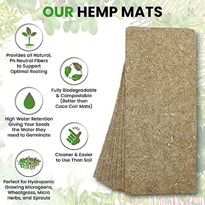 Hemp Mats - Microgreens & Wheatgrass Kit Refills | Replacement hemp mats for ZestiGreens microgreens and wheatgrass kits; seeds and trays not included. - color: Hemp Mats Only