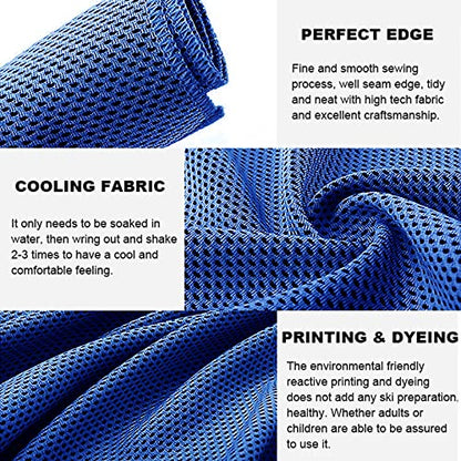 Pack of 20 Cooling Towel 40x12'' Ice Towel for Neck and Face Microfiber Chilly with Bag Breathable Yoga Gym Stay Cool Towels Sweat Rag for Workout Running Camping Pilates Beach, Dark Blue - color: Dark Blue