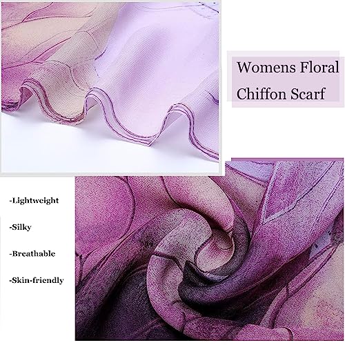 Chiffon Scarfs for Women Lightweight Scarf Shawl Fashion Scarves Sunscreen Shawls for Ladies - color: Purplegradient