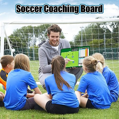 Torlam Magnetic Dry Erase Coach Board, Baseball, Soccer, Football, Basketball Coaching Clipboard - style: Soccer