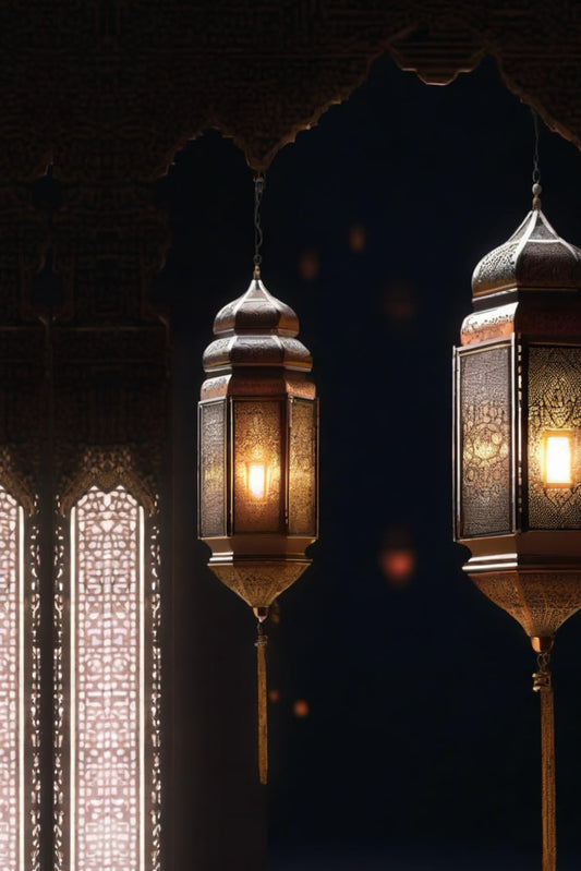 Islamic Notebook / Journal/ Diary/ Planner 120 Lined Pages 6x9inch ( Islamic Lanterns - FAWANIS 1 ): Gift for Muslims and Muslimas for Ramadan, Eid, Hadj and Umra