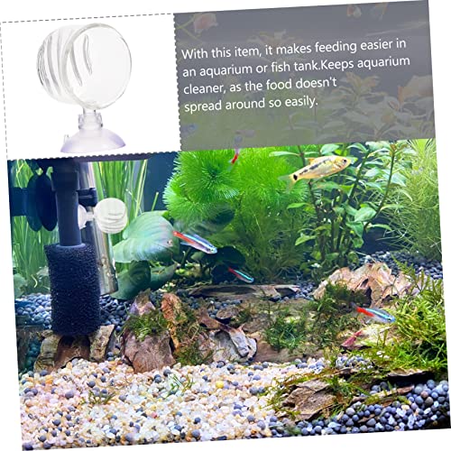 UPKOCH 2pcs Glass Fish Feeding Cups Aquarium Food Holders Cups for Easy Installation Smooth Feeding Mouth for Freshwater Tanks