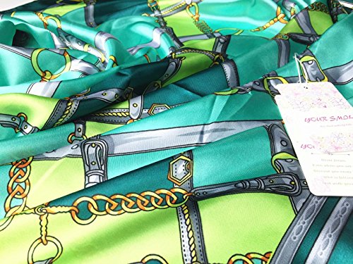 YOUR SMILE Silk Like Scarf Women's Fashion Pattern Large Square Satin Headscarf Headdress - color: 133