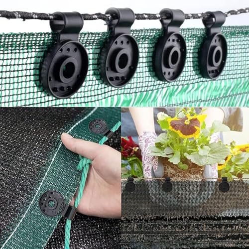 25 Pcs Black Shade Cloth Heavy Duty Lock Grip, Removable and Reusable Shade Cloth Clips for Sun Shade Net Fastening Clip, Plastic Clips for Anti Bird Netting Garden Netting Plant Support Structures