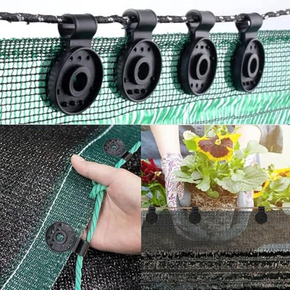 25 Pcs Black Shade Cloth Heavy Duty Lock Grip, Removable and Reusable Shade Cloth Clips for Sun Shade Net Fastening Clip, Plastic Clips for Anti Bird Netting Garden Netting Plant Support Structures