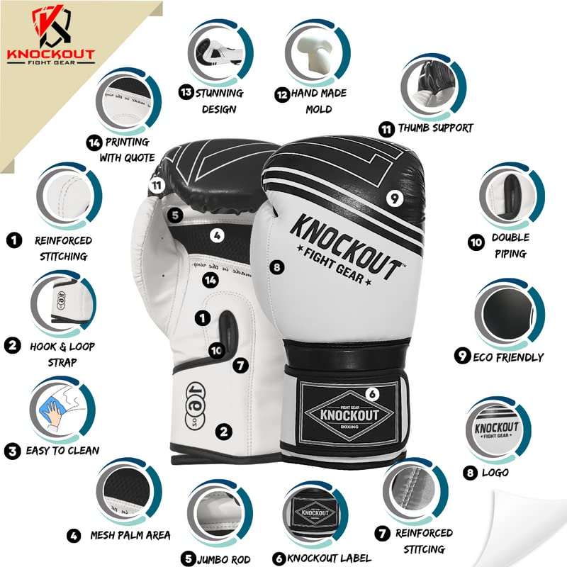 Boxing Gloves & Muay Thai Shin Guards for Men and Women, MMA Kickboxing Shin Pads Set, Adjustable Shin Guards with Instep Protection, Sparring & Martial Arts Training Gear - color: White-Gray, size: 12 oz