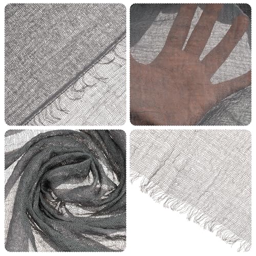 Nydotd Women Summer Cotton Linen Scarf Crinkle Long Beach Shawl Wrap hijab with Fringe - color: Dark Grey