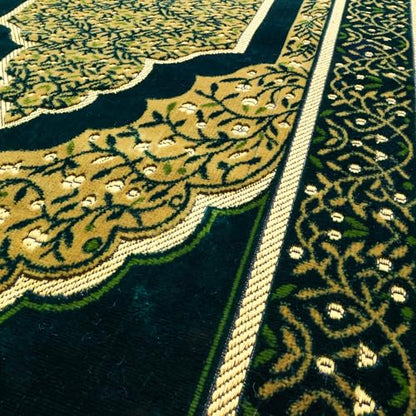 Muslim Prayer Rug, Soft Plush Thin Islamic Prayer Mat, Janamaz, Sajada, Praying Carpet, Islamic Gift for Men & Women, Islamic Mat, DarkGreen, Eid & Ramadan Gift with Prayer Beads, 26x43 inch - color: Darkgreen-sacred
