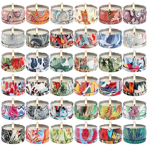 WPONSZU Set 36Pack Scented Candles,Candvent Calendar 2025,Gifts Soy Wax Travel Tin Jar Candles for Home 2.5 OZ jar Candles for Mom for Christmas, Birthday, Thanksgiving, Mother's Day - color: 36multicolour