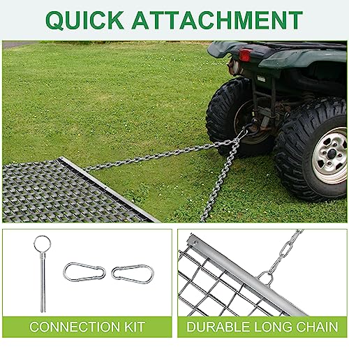 Rengue ATV/UTV 4 x 4 Feet Baseball Field Drag, Lawn Leveling Steel Mesh Heavy Duty Surface Leveling Mat for Manual or Vehicle Driveway Farm Garden Football Field