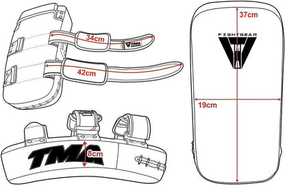 TMA Muay Thai Pad for Training, Curved Kickboxing Kicking Strike Shield, Coaching Kick Boxing, MMA, Martial Arts, Karate, Taekwondo, Punching, Foot and Elbow Target (1 Pcs Sold AS Single) - color: Red/Black