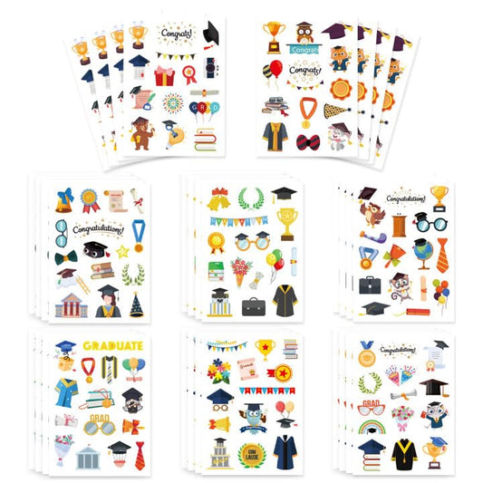 Graduation Stickers, Graduation Cap Stickers, 468 PCS Congrats Grad Sticker Class of 2026 Graduations Decorations Self-Adhesive Congrat Grad Decal Label for Graduations Envelope Seals Party Supplies - color: Rainbow-graduation Stickers 01
