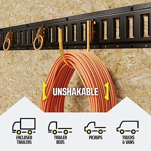 DC Cargo - E Track J Hooks (4.5" - 2 Pack) - Large Heavy Duty ETrack Accessories - Hanging Hooks for Your Rail System - Use in Enclosed Trailers, Box Trucks, Vans, Garage, Workshop & Warehous - size: 4.5 Inch - 2 Pack