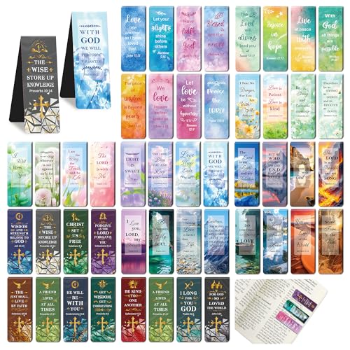 96Pack Magnetic Bookmarks,Christian Bookmarks,Bulk Bible Bookmark for Read - style: Multi-style