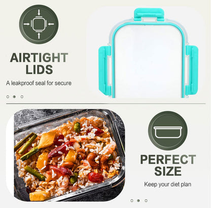 10 Packs 30 oz Glass Meal Prep Containers with Lids, Green | Glass Food Storage Containers, Airtight Lunch Bento Boxes, Microwave, Oven, Freezer and Dishwasher - color: Green