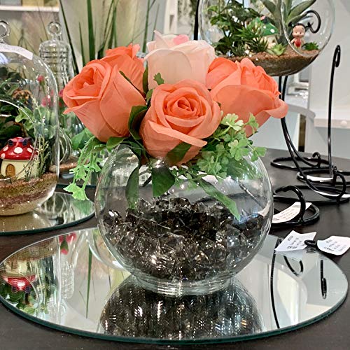 WGV Bowl Glass Vase Bulk, Diameter 6", Height 4.5", Open Width 4", 48 oz., (Multiple Sizes Choices) Clear Bubble Planter Terrarium Fish Bowl for Wedding Event Home Decor, 12 Pieces (VBW0006A) - size: 6"D 1 Case