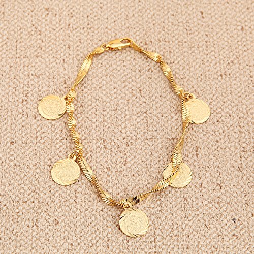 Small Cute Gold Plated Islamic Muslim Arab Money Coins Bracelet for Women Jewelry Bangle - style: Style H