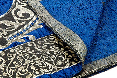 ihvan online Muslim Prayer Rug with 99 Beads Tasbih, Soft Chenille Sajadah, Lightweight & Foldable Janamaz, Portable Travel Prayer Mat, Islamic Gift for Eid, Ramadan, Hajj & Umrah, Navy - color: Navy