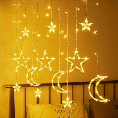 Moon Star LED Lanterns for Ramadan Eid Decor - Festive Home Lighting, Decorative Islamic Lights