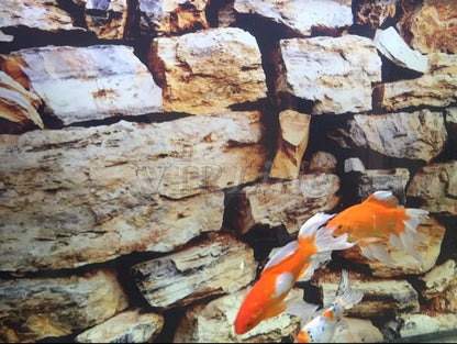 HD Rock Stone Texture Aquarium Background Poster for Fish Tank Backdrop Sticker Decorations Selfadhesive (48" x 30"/ 122 x 76cm) - size: 48" x 30"/ 122 x 76cm