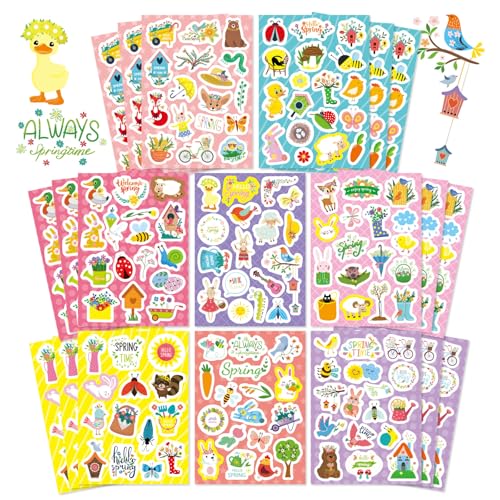 Spring Stickers for Kids, Spring Flowers Stickers,Spring Theme Stickers - style: Spring