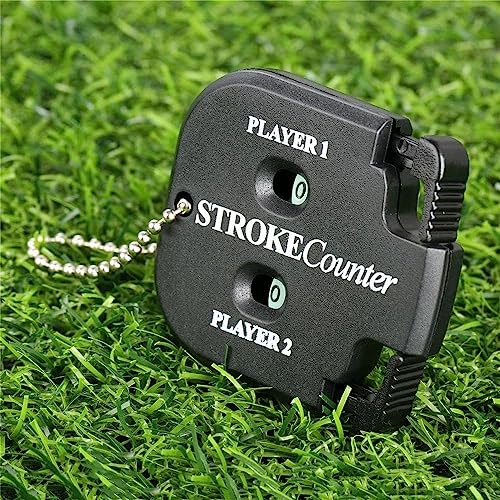 Black Golf Stroke Shot Putt Score Counter Golf Accessories, Two Digits Scoring Keeper with Key Chain Golf Training Aids Golf Club Bag Accessories