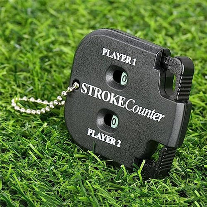 Black Golf Stroke Shot Putt Score Counter Golf Accessories, Two Digits Scoring Keeper with Key Chain Golf Training Aids Golf Club Bag Accessories