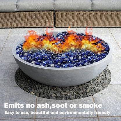 10-Pound Fire Glass Beads - 1/2" High Luster Fire Glass Drops for Fireplace Fire Pit | Gas Log Sets | Landscaping | Fish Tank, Royal Cobalt Blue Luster (Royal Cobalt Blue)