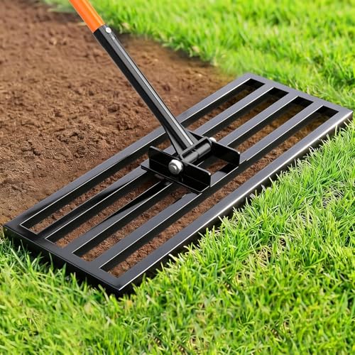 COZEER 30" x 10" Leveling Rake,Leveler Tool with 78" Adjustable Handle | Heavy Duty ＆ Sturdy, Anti-rust, for Garden, Golf Course, Farm and Pasture