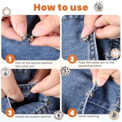 20 PCS Women Shirt Brooch Buttons No-Sew Invisible Pearl Brooch Buttons Cover Up Lapel Pins Blouse Modesty Pin Prevent Accidental Exposure Decorative Pins for DIY Cardigan Bag Dress Clothes