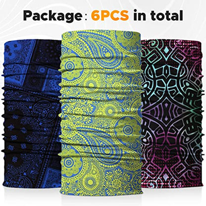 JOEYOUNG Headwear, Bandana, Neck Gaiter Head Wrap Headband Balaclava Magic Scarf - color: A-boho 4