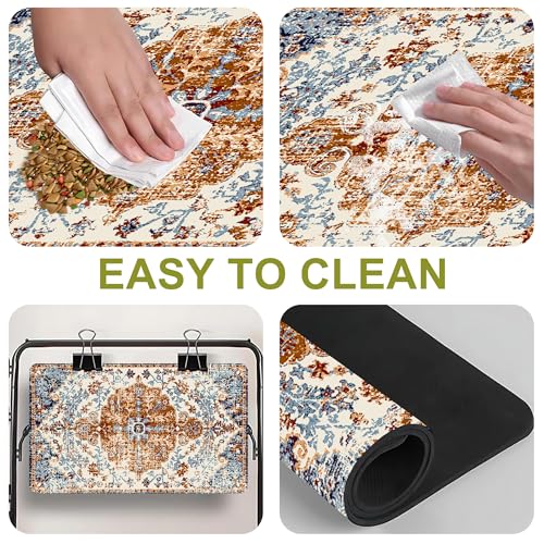 Cat Food Mat Pet Feeding Mats Dog Bowls Mat Cat Water Mat 12x20 Inch Boho3 - color: Bohemia Style 03