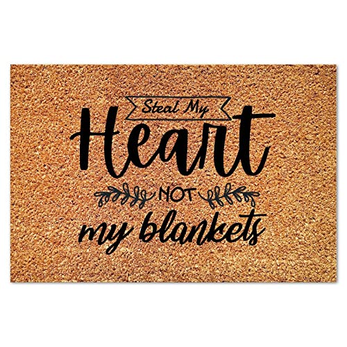 Steal My Heart Not My Blankets Coir Mat Rug Funny Family Love Durable Coir Non Slip Mat for Indoor Outdoor Porch Home Entryway 16x24in - color: Style-7, size: 2' x 1'4" (Rectangular)