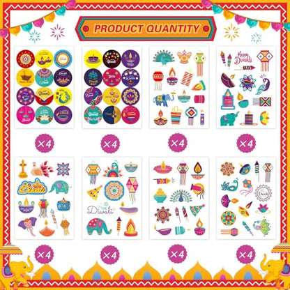 Happy Diwali Stickers, Deepavali Stickers Indian Festival of Lights - style: Diwali Stickers