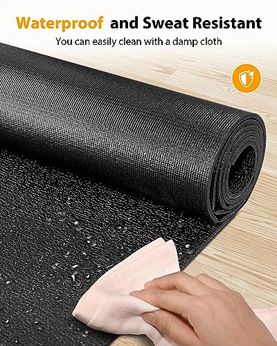 Foldable Treadmill Mat for Carpet - Walking Pad Mat for Home | Treadmill Mat for Hardwood Floors, Waterproof, Non-Slip, Rubber, for Bike/Exercise Equipment/Elliptical, Shock Absorbing - size: 68"L x 24"W x 0.2"Th