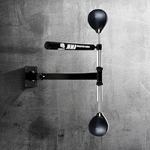 Innolife Boxing Spinning Bar with 2pcs Speed Ball, Multifunction Wall Mounted MMA Speed Trainer, black, ‎73 x 26 x 17 cm; 7.03 Kilograms
