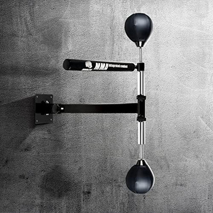Innolife Boxing Spinning Bar with 2pcs Speed Ball, Multifunction Wall Mounted MMA Speed Trainer, black, ‎73 x 26 x 17 cm; 7.03 Kilograms