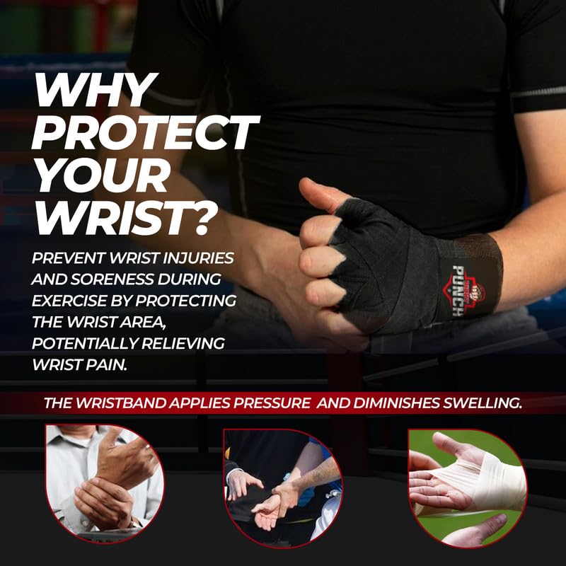 ProShield Boxing Wraps| 180-Inch Bandages| Boxing Hand Wraps Protection for Muay Thai MMA and Kickboxing - color: Black, size: 118"